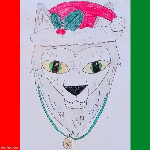 Christmas wolf | image tagged in wolf,christmas | made w/ Imgflip meme maker