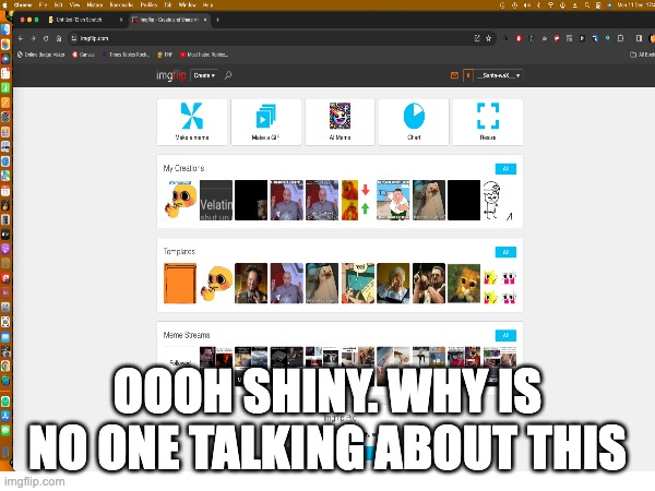 OOOH SHINY. WHY IS NO ONE TALKING ABOUT THIS | made w/ Imgflip meme maker