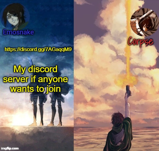 Someone copy and paste it in comments from the description. I have an 8hr com ban | https://discord.gg/7AGaqqM9; My discord server if anyone wants to join | image tagged in shared hange template | made w/ Imgflip meme maker