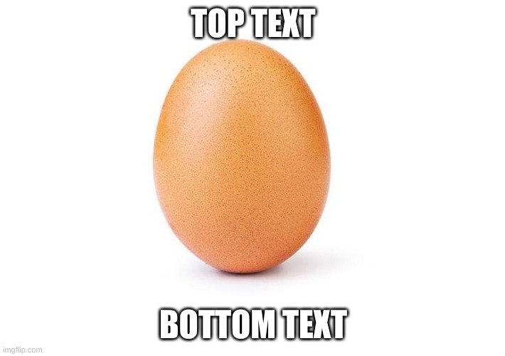 egg | TOP TEXT; BOTTOM TEXT | image tagged in eggbert | made w/ Imgflip meme maker