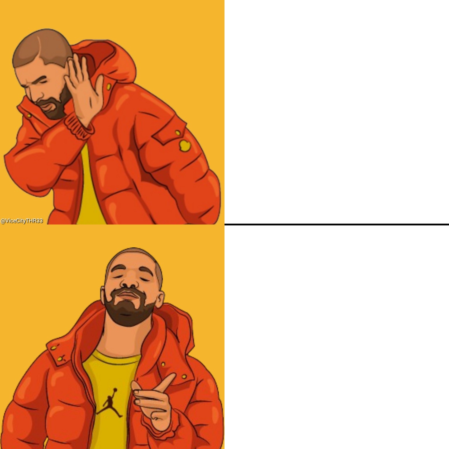 High Quality Comic Drake Hotline Bling Blank Meme Template