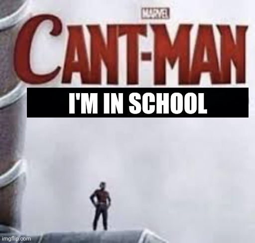 Can't Man, My Mom Said No | I'M IN SCHOOL | image tagged in can't man my mom said no | made w/ Imgflip meme maker