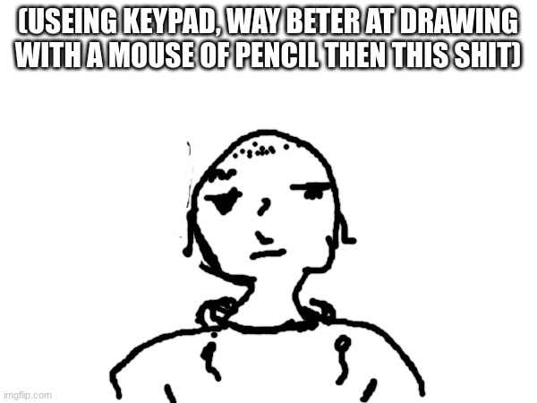 (USEING KEYPAD, WAY BETER AT DRAWING WITH A MOUSE OF PENCIL THEN THIS SHIT) | made w/ Imgflip meme maker