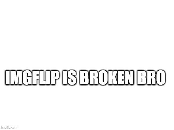 IMGFLIP IS BROKEN BRO | made w/ Imgflip meme maker