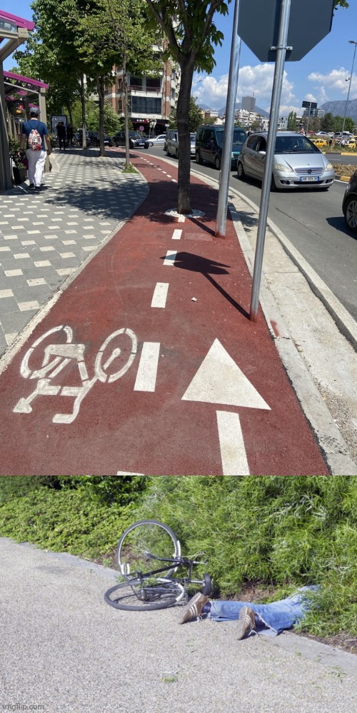 Bike sign | image tagged in bike fail,bike,bicycle,you had one job,memes,signs | made w/ Imgflip meme maker