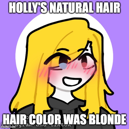 Picrew Holly | HOLLY'S NATURAL HAIR; HAIR COLOR WAS BLONDE | image tagged in picrew holly | made w/ Imgflip meme maker