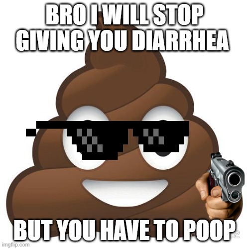 poop | BRO I WILL STOP GIVING YOU DIARRHEA; BUT YOU HAVE TO POOP | image tagged in poop | made w/ Imgflip meme maker
