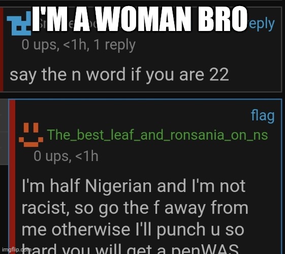 I'M A WOMAN BRO | made w/ Imgflip meme maker
