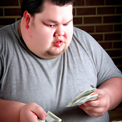 fat man looking at bills Blank Meme Template