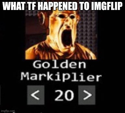 Golden Markiplier | WHAT TF HAPPENED TO IMGFLIP | image tagged in golden markiplier | made w/ Imgflip meme maker