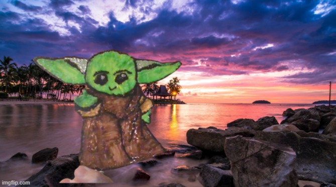 i made yoda with a 3d pen. back ground not mine | image tagged in baby yoda,dragonz | made w/ Imgflip meme maker