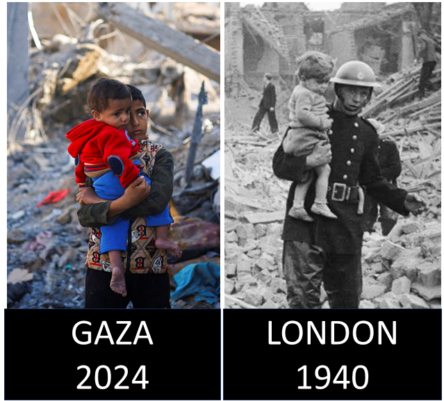High Quality gaza bombing rubble london blitzkreig israel hamas Blank Meme Template