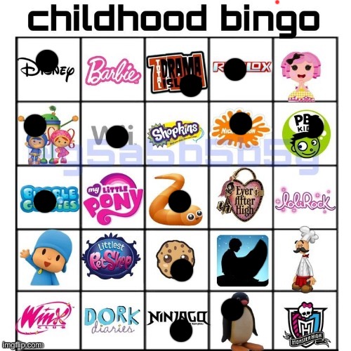 Childhood bingo | image tagged in childhood bingo | made w/ Imgflip meme maker