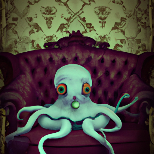 Cute little octopus sitting on the couch Blank Meme Template