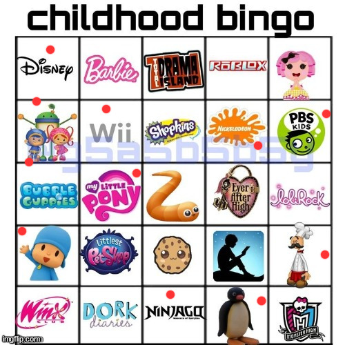 pingu is a W + they're still making ninjago | image tagged in childhood bingo | made w/ Imgflip meme maker