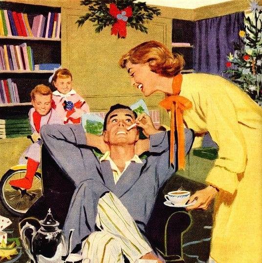 High Quality Christmas tradition family mistletoe drink tea coffee Blank Meme Template