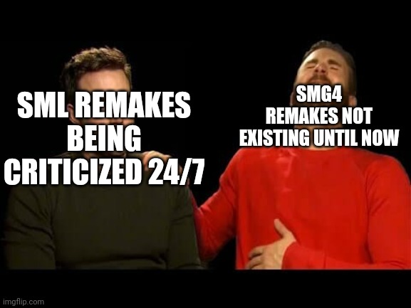 Meme | SMG4 REMAKES NOT EXISTING UNTIL NOW; SML REMAKES BEING CRITICIZED 24/7 | image tagged in marvel vs dc | made w/ Imgflip meme maker