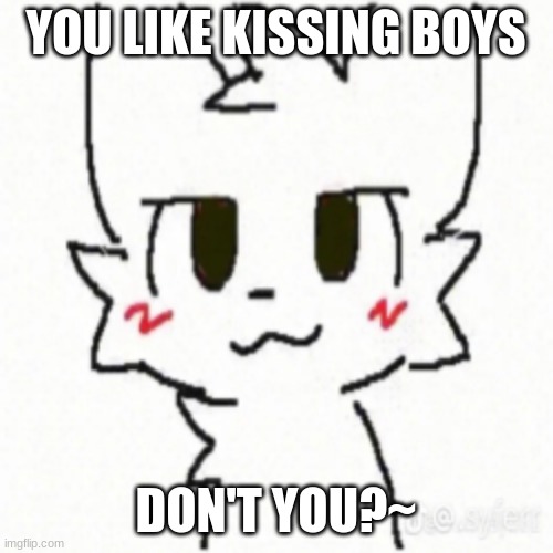 Boy Kisser | YOU LIKE KISSING BOYS DON'T YOU?~ | image tagged in boy kisser | made w/ Imgflip meme maker