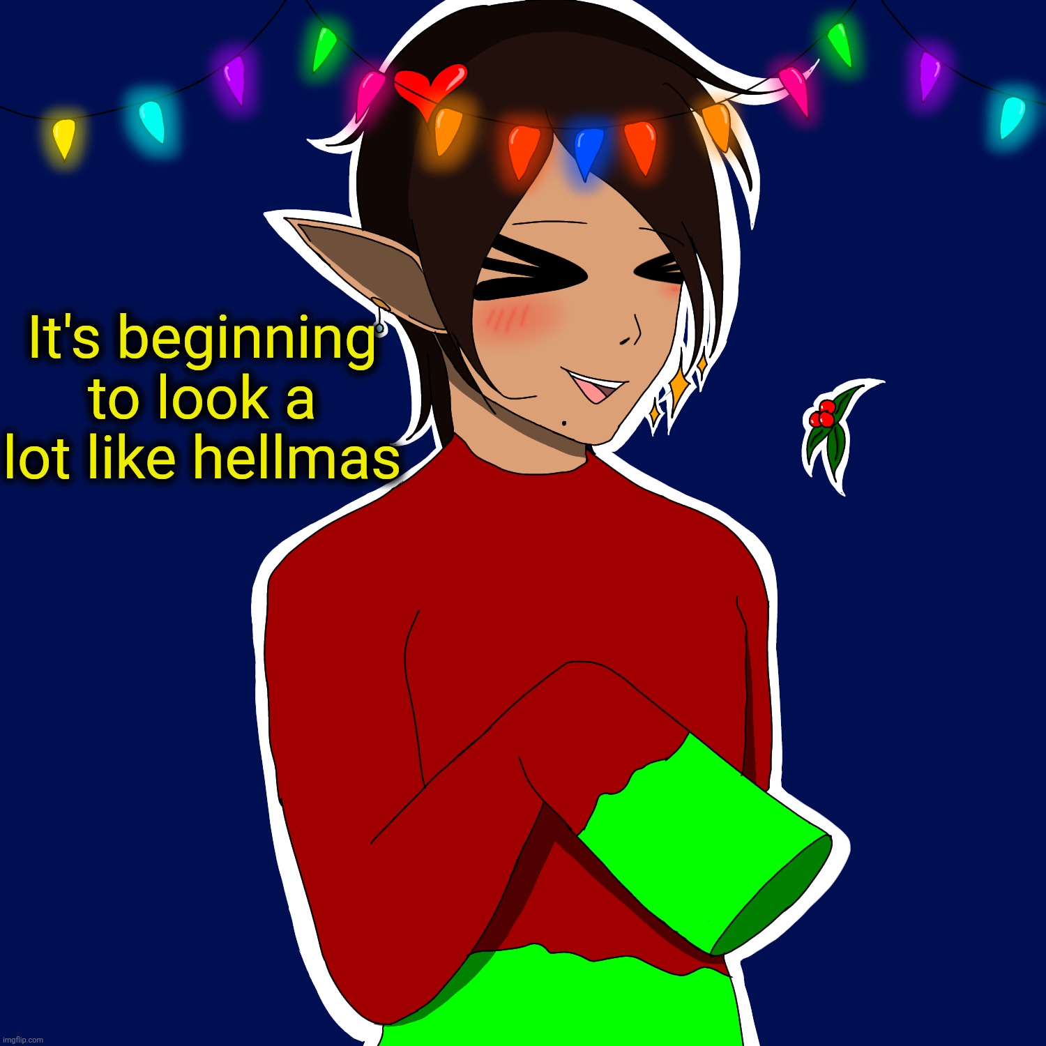 Spire Christmas PFP Remake | It's beginning to look a lot like hellmas | image tagged in spire christmas pfp remake | made w/ Imgflip meme maker