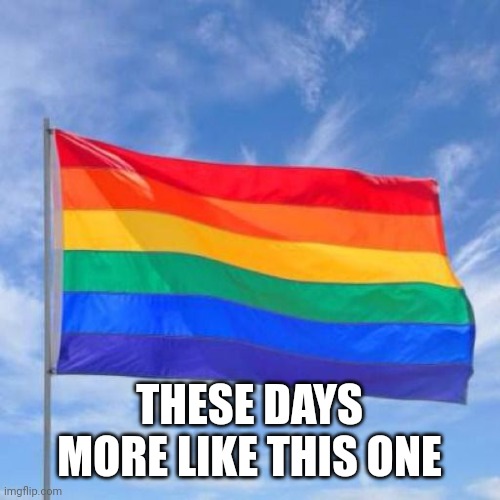 THESE DAYS MORE LIKE THIS ONE | image tagged in gay pride flag | made w/ Imgflip meme maker