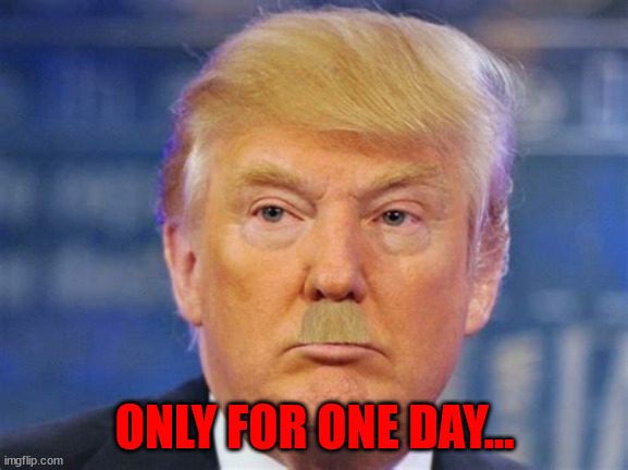 Adolf for a day | ONLY FOR ONE DAY... | image tagged in trump hitler,traitor,criminal,gulty,maga,prison | made w/ Imgflip meme maker