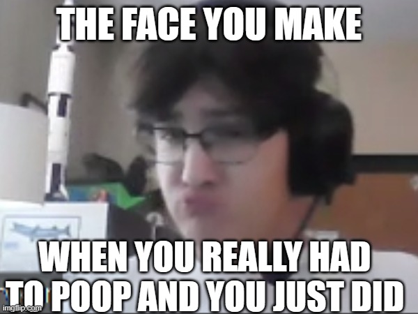 THE FACE YOU MAKE; WHEN YOU REALLY HAD TO POOP AND YOU JUST DID | image tagged in funny | made w/ Imgflip meme maker