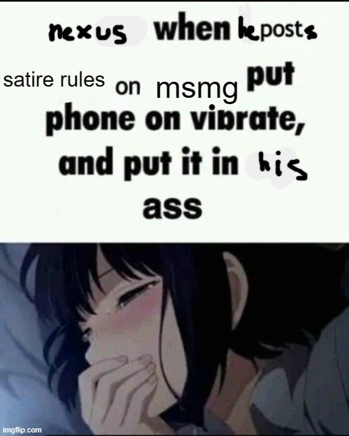 Me when I post X on X Put my phone on vibrate & put it in my ass | satire rules; msmg | image tagged in me when i post x on x put my phone on vibrate put it in my ass | made w/ Imgflip meme maker