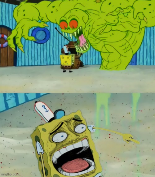 SpongeBob laughing at Dutchman | made w/ Imgflip meme maker