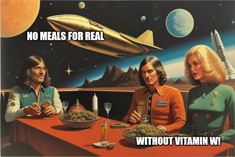 No meals for real without vitamin W | NO MEALS FOR REAL; WITHOUT VITAMIN W! | image tagged in weed,funny memes,vintage,retro,marijuana,vitamin w | made w/ Imgflip meme maker