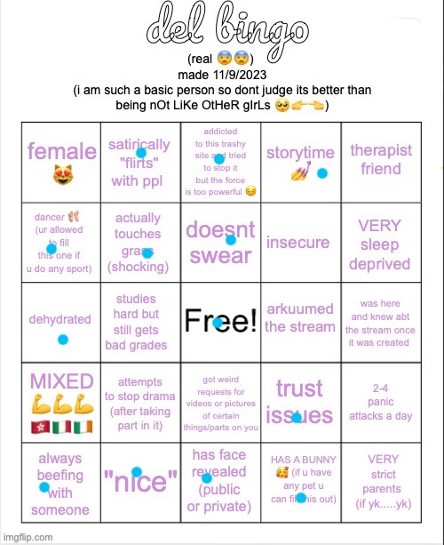 del bingo (real) | image tagged in del bingo real | made w/ Imgflip meme maker