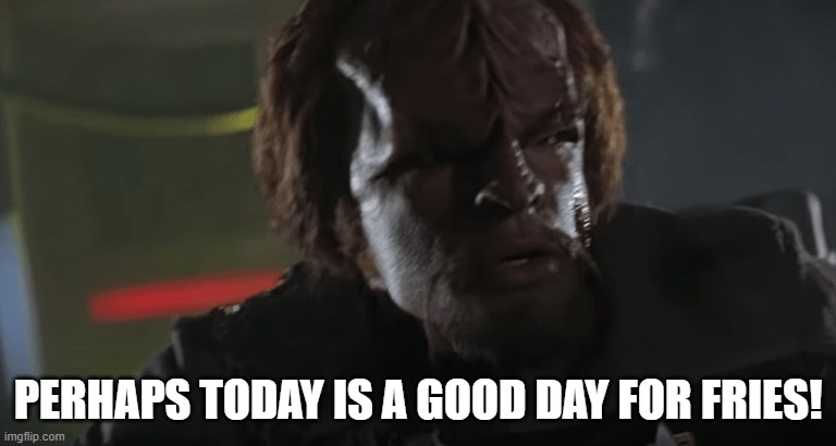 PERHAPS TODAY IS A GOOD DAY FOR FRIES! | made w/ Imgflip meme maker