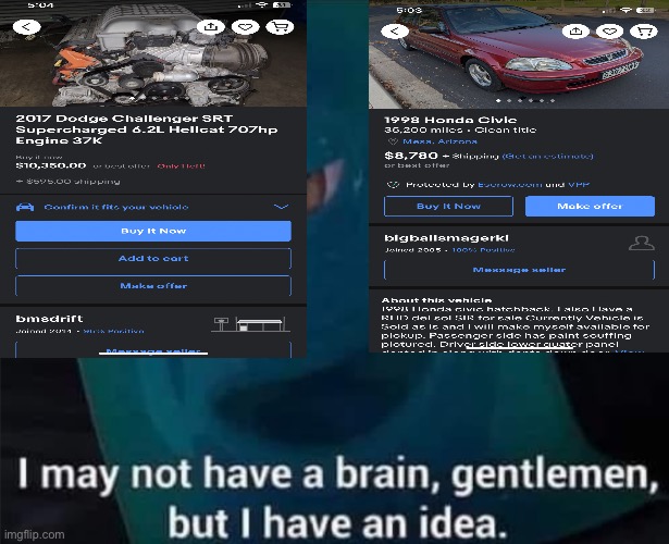 I may not have a brain gentlemen, but I have an idea ? | image tagged in i may not have a brain | made w/ Imgflip meme maker