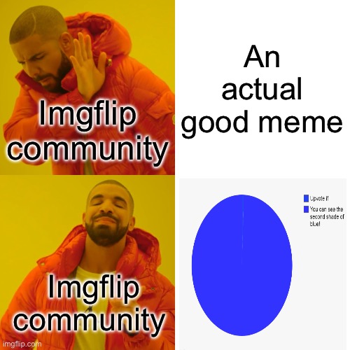 Fr though | An actual good meme; Imgflip community; Imgflip community | image tagged in memes,drake hotline bling | made w/ Imgflip meme maker