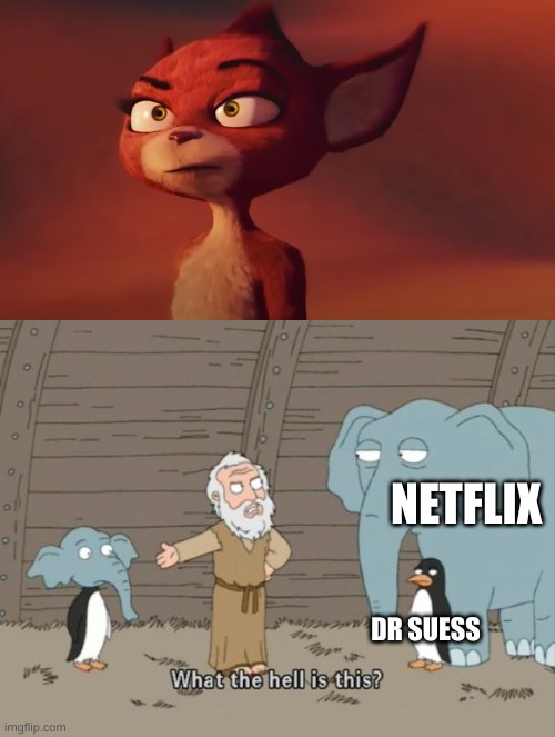 she looks like my damn aunt! this movie version of some weird possum from this book I knew about is rather bizzare. | NETFLIX; DR SUESS | image tagged in wtf,cartoon,movie,memes,funny | made w/ Imgflip meme maker