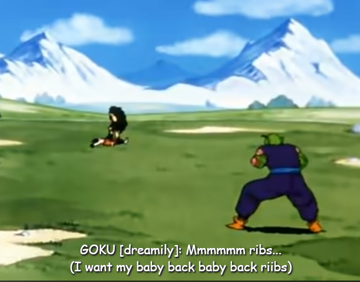 High Quality Goku "Mmmmmm Ribs" Template Blank Meme Template