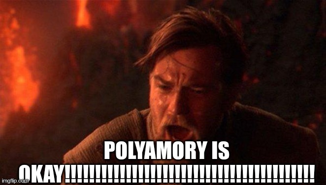 You Were The Chosen One (Star Wars) | POLYAMORY IS OKAY!!!!!!!!!!!!!!!!!!!!!!!!!!!!!!!!!!!!!!!!! | image tagged in memes,you were the chosen one star wars | made w/ Imgflip meme maker
