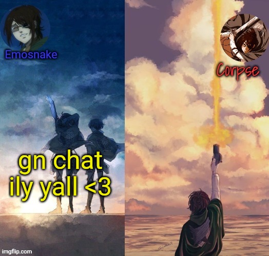 Shared Hange template | gn chat ily yall <3 | image tagged in shared hange template | made w/ Imgflip meme maker