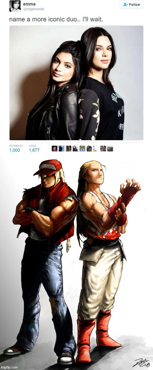 Terry and Andy Bogard | image tagged in name a more iconic duo | made w/ Imgflip meme maker