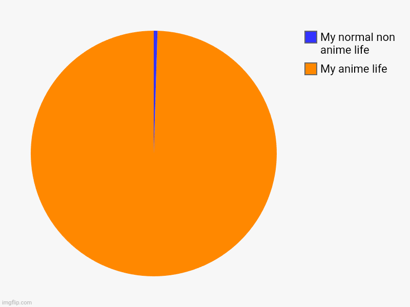 My anime life , My normal non anime life | image tagged in charts,pie charts | made w/ Imgflip chart maker