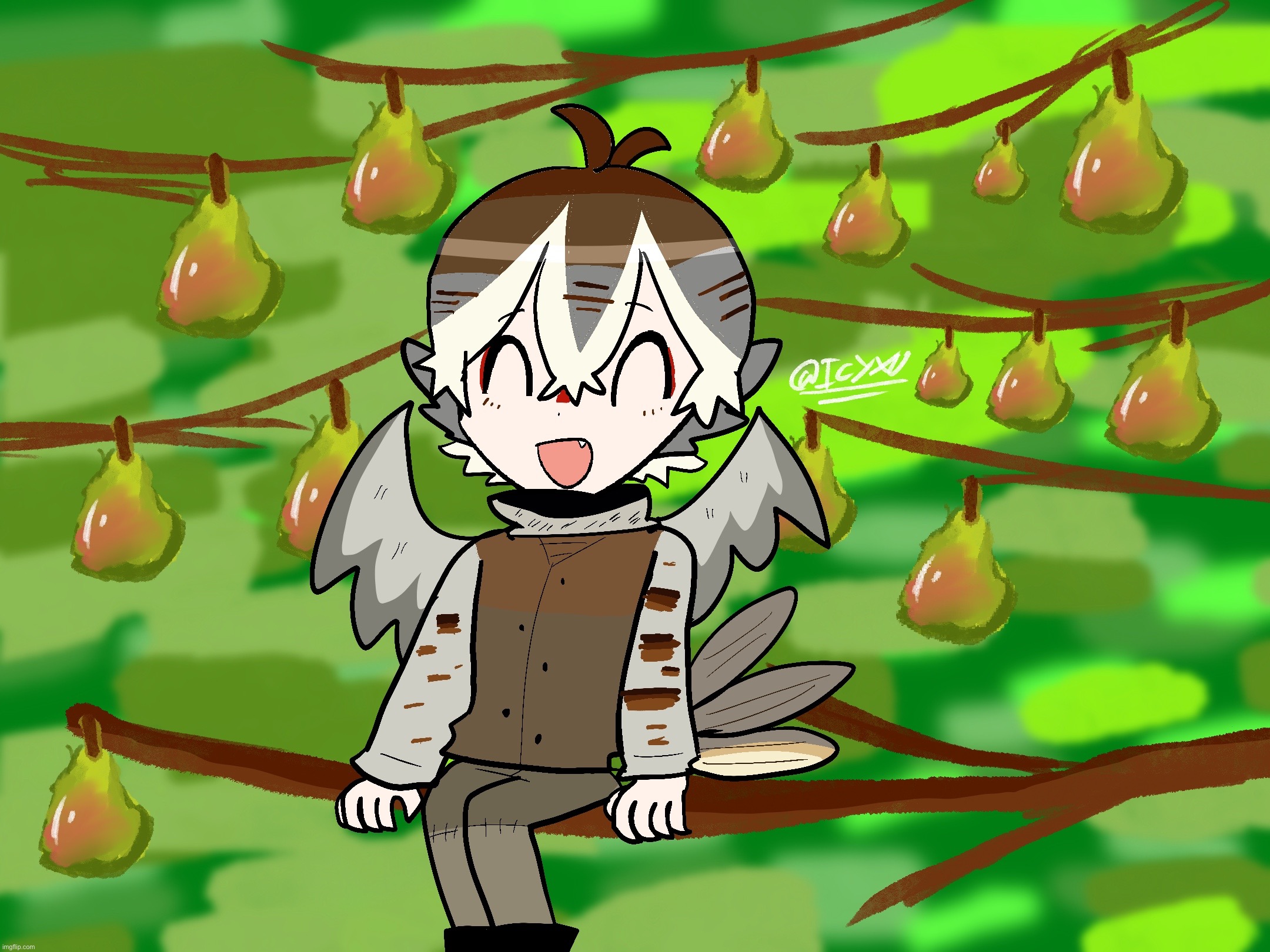 12 Days of Christmast Day 1: A Partridge in a Pear Tree | image tagged in 12 days of christmas,anime,bird,avian | made w/ Imgflip meme maker