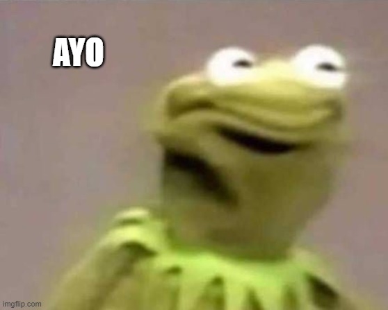 confused strange Kermit | AYO | image tagged in confused strange kermit | made w/ Imgflip meme maker