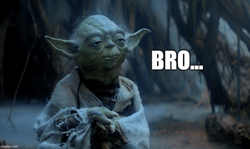 yoda | BRO... | image tagged in yoda | made w/ Imgflip meme maker