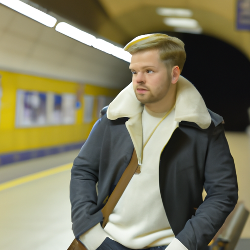 High Quality man waiting for train Blank Meme Template