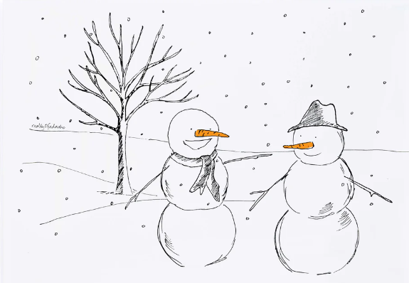 Snowmen talking Blank Meme Template
