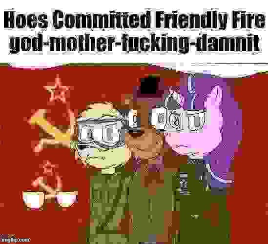 Hoes Committed Friendly Fire god-mother-f**king-damnit | image tagged in hoes committed friendly fire god-mother-f king-damnit,msmg | made w/ Imgflip meme maker