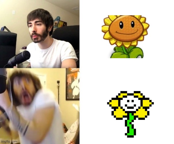 OH MAH GOOOOODDDDDD | image tagged in penguinz0,undertale,flowey | made w/ Imgflip meme maker