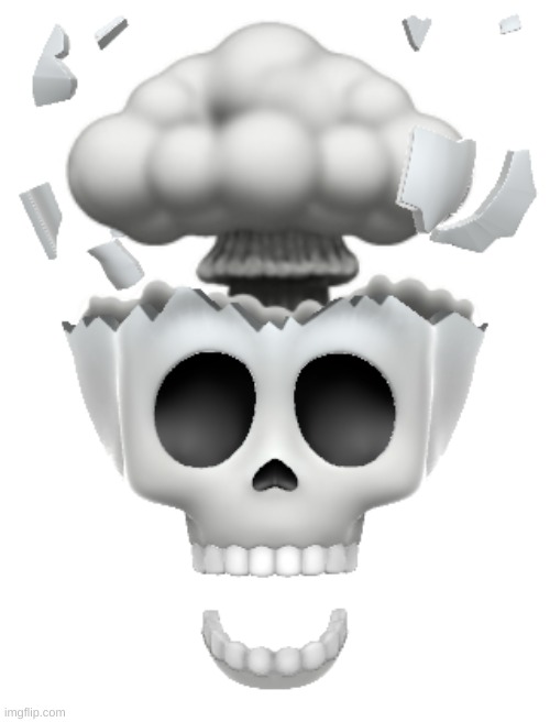 shocked brain explode skull emoji (iphone) | image tagged in shocked brain explode skull emoji iphone | made w/ Imgflip meme maker