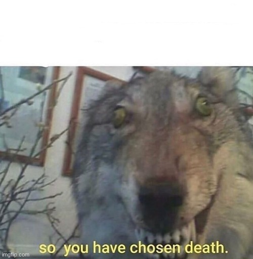 so you have chosen death | image tagged in so you have chosen death | made w/ Imgflip meme maker