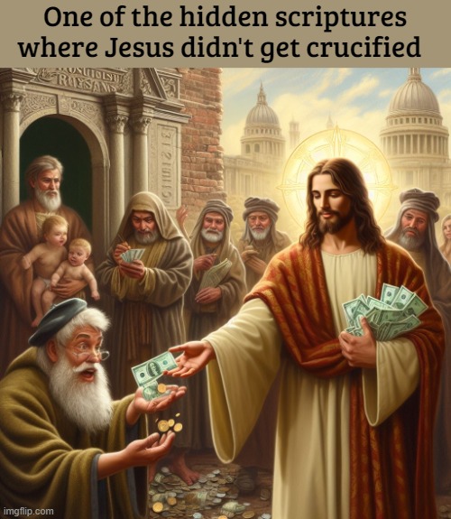 One of the hidden scriptures where Jesus didn't get crucified | image tagged in funny,jesus,aii | made w/ Imgflip meme maker