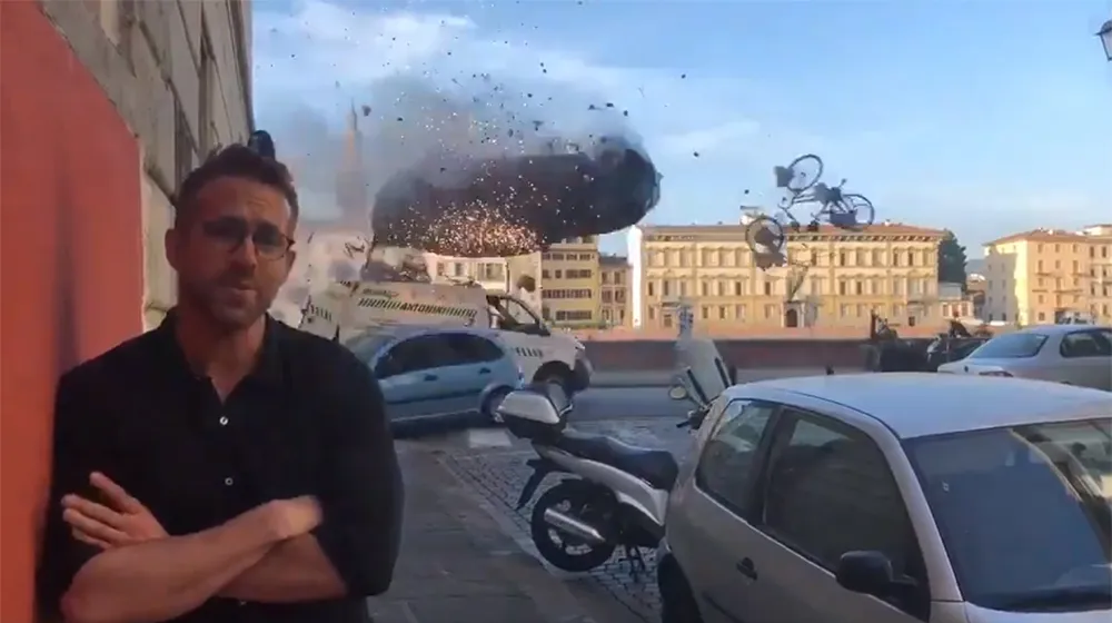 man and car flying behind him Blank Meme Template